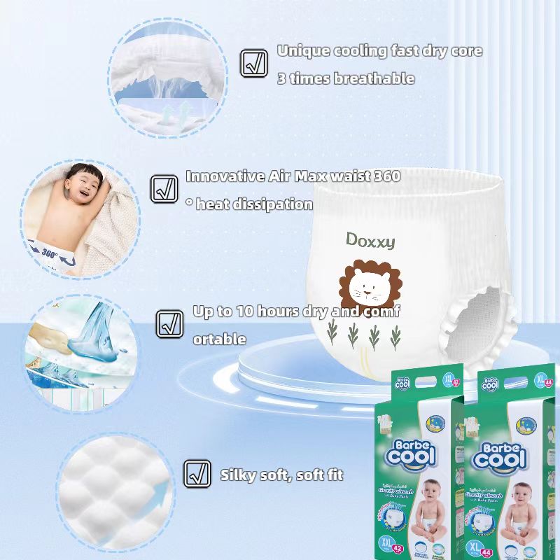 Barbecool Daily Care Diaper style disposable diaper pants, toddler pants, Smart pee display, eco-friendly natural material, Pampers quality, suitable for babies 8 months to 3 years old