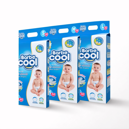 Barbecool Baby Smart Diaper, disposable diapers dry and breathable, soft and comfortable, high cost performance, manufacturer sold, suitable for boys and girls from 4 to 17 kg.
