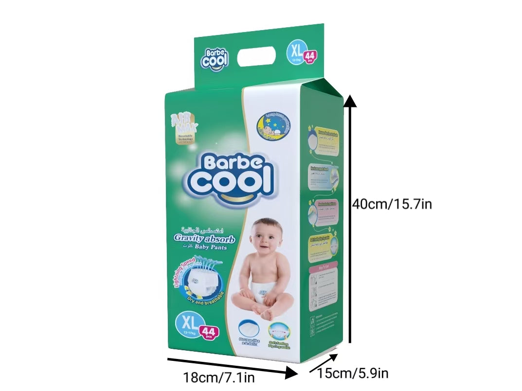 Barbecool Daily Care Diaper style disposable diaper pants, toddler pants, Smart pee display, eco-friendly natural material, Pampers quality, suitable for babies 8 months to 3 years old